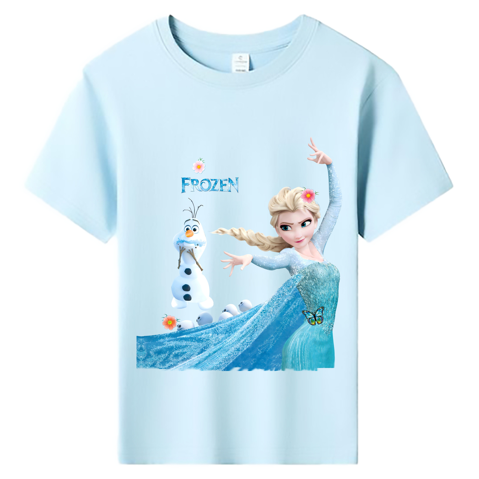 （画像用） アナと雪の女王 アンナ エルサ Frozen Anna Elsa 綿100％キッズTシャツ（フロントプリント）
